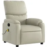 vidaXL Massagesessel Creme Kunstleder 99 x 99 x 99 cm Beige mit Fernbedienung