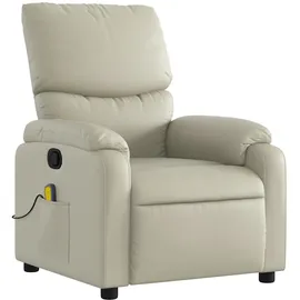 vidaXL Massagesessel Creme Kunstleder 99 x 99 x 99 cm Beige mit Fernbedienung