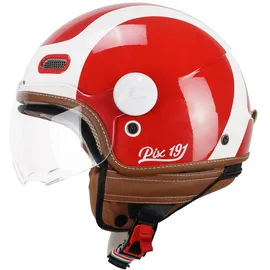 CGM 191g Pix Sprint Short Screen Jethelm - Red / White - S