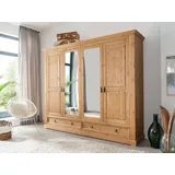 G+K Kleiderschrank SZ-0079 254 x 215 cm Holz Braun Kiefer