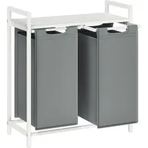 VASAGLE Wäschekorb 2 x 46 Liter mit Ablage 73 x 33 cm,