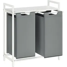 VASAGLE Wäschekorb 2 x 46 Liter mit Ablage 73 x 33 cm,