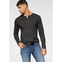 Bruno banani Langarmshirt, schmale Passform, melierte Optik und Druck