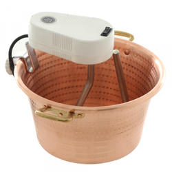 Novital - Elektrischer Kupfer-Rührtopf für Polenta - flacher Boden - 7,3 L - 4W