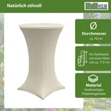 Baumarktplus 10x Stehtischhusse Stretch 70 cm beige Tischdecke Husse Bistrotisch Partytisch
