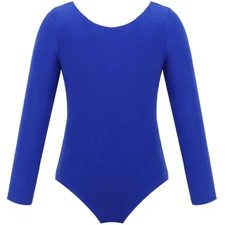 iEFiEL Kinder Mädchen Body Langarm Kurzarm Gymnastikanzug Trägerbody Ballettanzug Turnanzug Ballett Trikot Tanz Kleidung Dunkel Blau 146-152