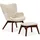 s-style möbel Lounge-Sessel Lenari Cord 71 x 96 x 86 cm Beige mit Hocker
