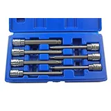 us pro B1499 7pc 3/8" Dr Long Ball End Hex Bit Socket Set 3-10mm Allen Key 7-teiliges 3/8-Zoll-Sechskant-Bit-Steckschlüssel-Set mit langem Kugelkopf, 3-10 mm Inbusschlüssel, blau