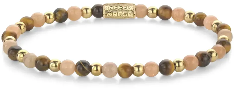REBEL & ROSE - BRACELETS BEADS - Sunset Beach - gold / 4 MM