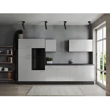 Respekta Küchenzeile Oliver 340 cm Grau/Weiß