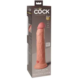 King Cock Elite Naturdildo „9“ Dual Density Silicone Cock“ mit extra starkem Saugfuß, hautfarben hell