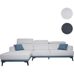 Sofa HWC-G44, Ecksofa L-Form 3-Sitzer, Liegefl√§che Nosagfederung Taschenfederkern verstellbar 277cm ~ links, hellgrau