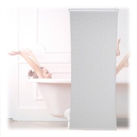 Relaxdays Duschrollo, semitransparenter Badvorhang, Badewanne u. Dusche, 100x240cm, wasserabweisend, Deckenmontage, weiß