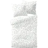 DORMISETTE Mako Satin Zweige Punkte Weiß 135 x 200 cm + 80 x 80 cm