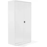 Schrank & Stuhl XXL Werkzeugschrank – Werkstattschrank mit 4 höhenverstellbaren Fachböden, Stahlschrank für Werkzeuge, 195 x 92 x 60 cm (H x B x T), Weiß