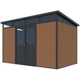 Weide Gartenhaus, Braun, Metall, 338x226x218 cm, Aufbewahrung & Schutzhüllen, Geräteschuppen