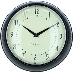 Plint Wanduhr Küchenuhr Retro black schwarz Uhr