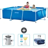 Intex – Schwimmbecken mit rechteckigem Rahmen – 220 x 150 x 60 cm – im Lieferumfang enthalten Accessoire CB74