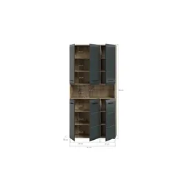 xonox.home Mehrzweckschrank 90 x 185 x 30 cm Schwarz
