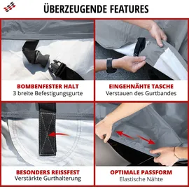 Walser Premium Abdeckplane Auto All Weather Plus Qualitätssieger - Autoplane UV-beständig, Autoabdeck... - Grau