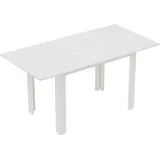 Ausziehbarer Esstisch, 120-160 x 70 cm, verstellbarer Küchentisch für 4-6 Personen, MDF, Hochglanzweiß - Weiß