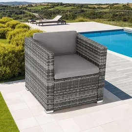 Tectake Rattansessel 70 x 69 x 65 cm Grau