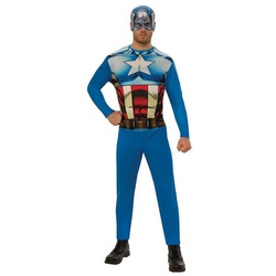 Rubie ́s Kostüm Captain America Comic Kostüm, Schnell & easy verkleidet als Comic-Superheld! blau M-L