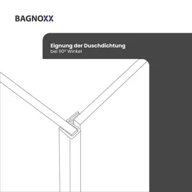 Bagnoxx Duschdichtung Anschlagdichtung 90 Grad transparentes Eckprofil für Duschkabine im Bad, 8mm Glasstärke, Duschtürdichtung, PVC Duschlippe - Für