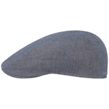 Stetson Herringbone Leinen Flatcap Schirmmütze Herren - Leinencap mit UV-Schutz 40 - Herrencap Made in EU - Mütze mit Baumwollfutter - Schiebermütze Frühjahr/Sommer - Flat Cap blau 57 cm - 57