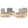 vidaXL Garten-Lounge-Set 4-tlg. Kiefer Massivholz beige/grau