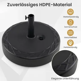 Costway Schirmständer Kunststoff 26 Liter Schwarz