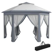 Outsunny Faltpavillon 4 x 4 m inkl. 6 Seitenteile Grau