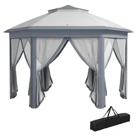 Outsunny Faltpavillon 4 x 4 m inkl. 6 Seitenteile Grau