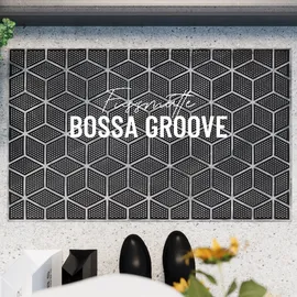 WECON HOME Fußmatte WECON HOME "Bossa Groove", grau (silber grau), B:40cm H:4mm L:60cm, Gummi, Teppiche, Fußmatte, Gummi, pflegeleicht, abwaschbar, rutschfest, geometrisches Muster