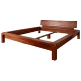 Massivmoebel24 Jugendbett modern Akazie Massivholz Bett 140x200 Holzbett massiv Futonbett