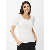 Brax Kurzarmshirt "Style CORA", Damen, Gr. 46, weiß (sanftes weiß), 47% Baumwolle, 47% Modal, 6% Elasthan, Rundhals, Shirts