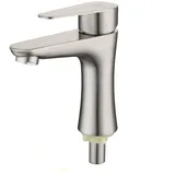CNANRNANC Edelstahl Einhebel Kaltwasser Wasserhahn für Bad Waschbecken Gäste WC Kaltwasserarmatur Kaltwasserhahn 143 x 140 x 98 x 49 mm