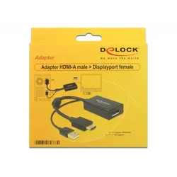 Delock Videokonverter HDMI DisplayPort 4096 x 2160 HDMI-Eingang - HDMI Typ A 19-polig schwarz