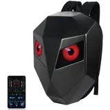 Fockety LED-Rucksack mit Augen, 15 X 7 X 18 Zoll, Große Kapazität, Wasserdichter Hartschalen-LED-Motorrad-Rucksack, Programmierbarer Bildschirm, Laptop-Rucksack, Bluetooth, USB,