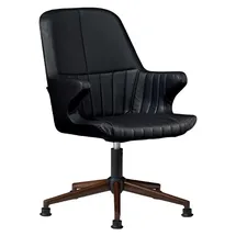 aea Sessel Büro Arbeitszimmer Leder Polster Drehbar Computer Stühle Konferenz - Schwarz