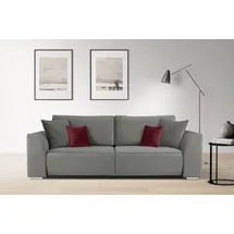 INOSIGN 3-Sitzer INOSIGN "BEATRICE, B: 250 cm - wahlweise mit Bettfunktion", grau, B:250cm H:92cm T:107cm, Sofas, u. Bettkasten, incl. 2 Zierkissen