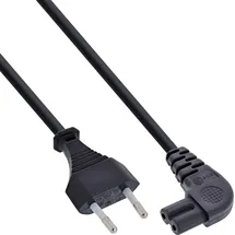 InLine Netzkabel, Netzstecker auf Euro 8 C7 Stecker, gewinkelt, 0,5m