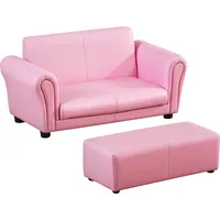 Homcom Kindersofa mit Hocker rosa