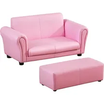 Homcom Kindersofa mit Hocker rosa