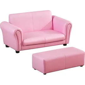 Homcom Kindersofa mit Hocker rosa