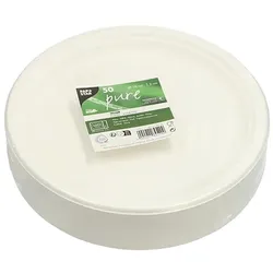 Papstar 500 Zuckerrohr Teller, `pure` Ø 26 cm weiss