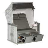 SonnenPartner - Strandkorb Konsul 2-sitzer Halbliegemodell Silber/grau Mit Sonderausstattung