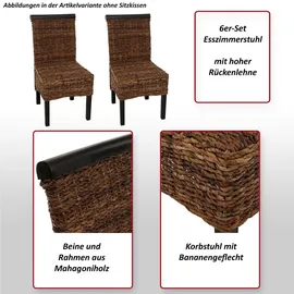 MCW Esszimmerstuhl Acireale Korbgeflecht dunkel 6er Set