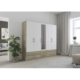 Rauch Wäscheschrank HERSBRUCK 226 x 210 x 54 cm Beige/Weiß