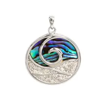 VIVANCE Kettenanhänger Abalone und Zirkonia weiß 925